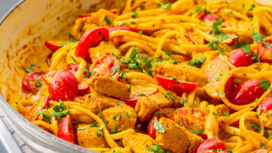 طرزتهیه پاستا مرغ کاری