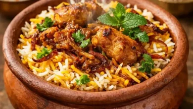 دستور پخت مرحله‌به‌مرحله بریانی حیدرآبادی