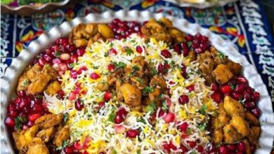 انار پلو مجلسی برای شب یلدا